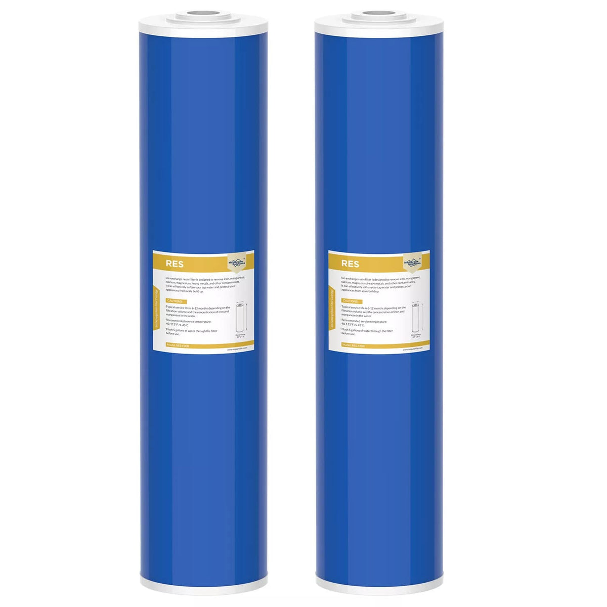 Membrane Solutions 20"x4.5" Water Softening Filter Big Blue Whole House Resin Filter