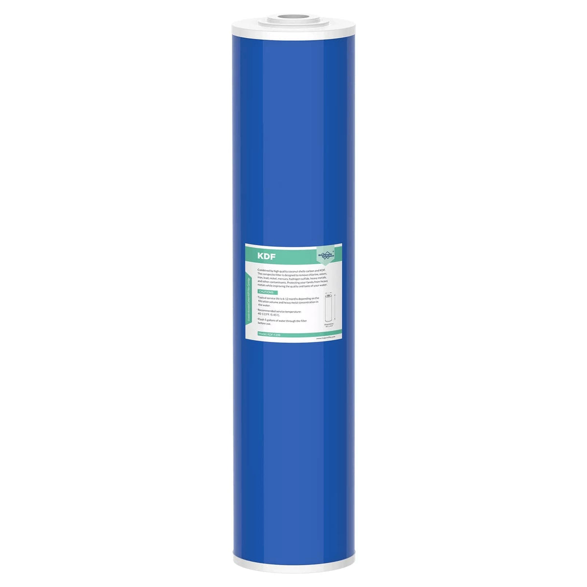 Membrane Solutions 20"x4.5" KDF Big Blue Whole House Water Filter Reduce Heavy Metals Iron Lead