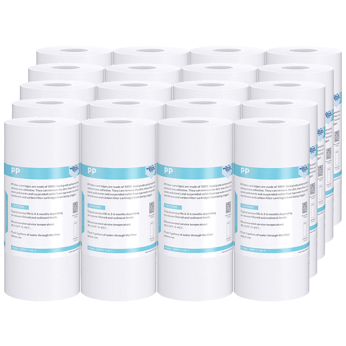 Membrane Solutions 10" x 4.5" Inch 5 Micron Whole House PP Sediment Water Filter Replacement Cartridge