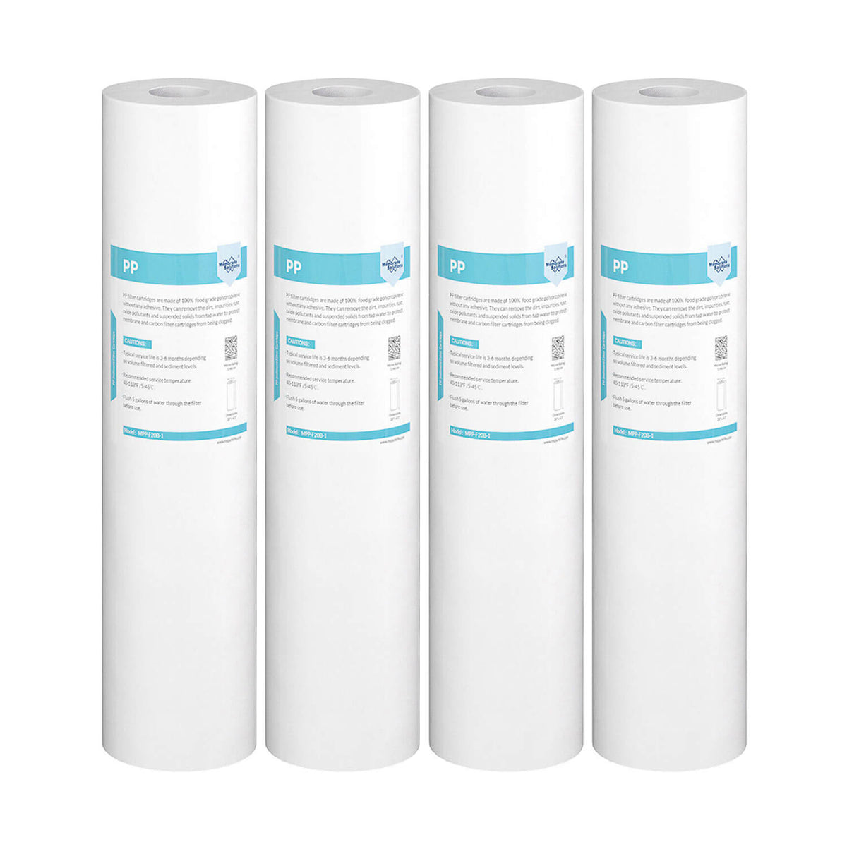 Membrane Solutions 20 Inch 20" x 4.5" Whole House PP Sediment Water Filter Cartridge Replacement 1/5 Micron