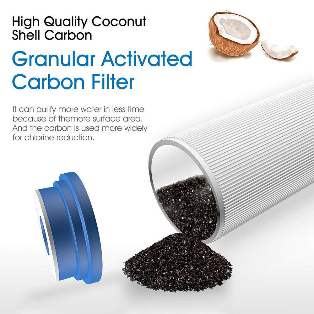 Membrane Solutions 10 * 2.5 inch 5 Micron GAC Granular Activated Carbon Filter Element Replacement Cartridge