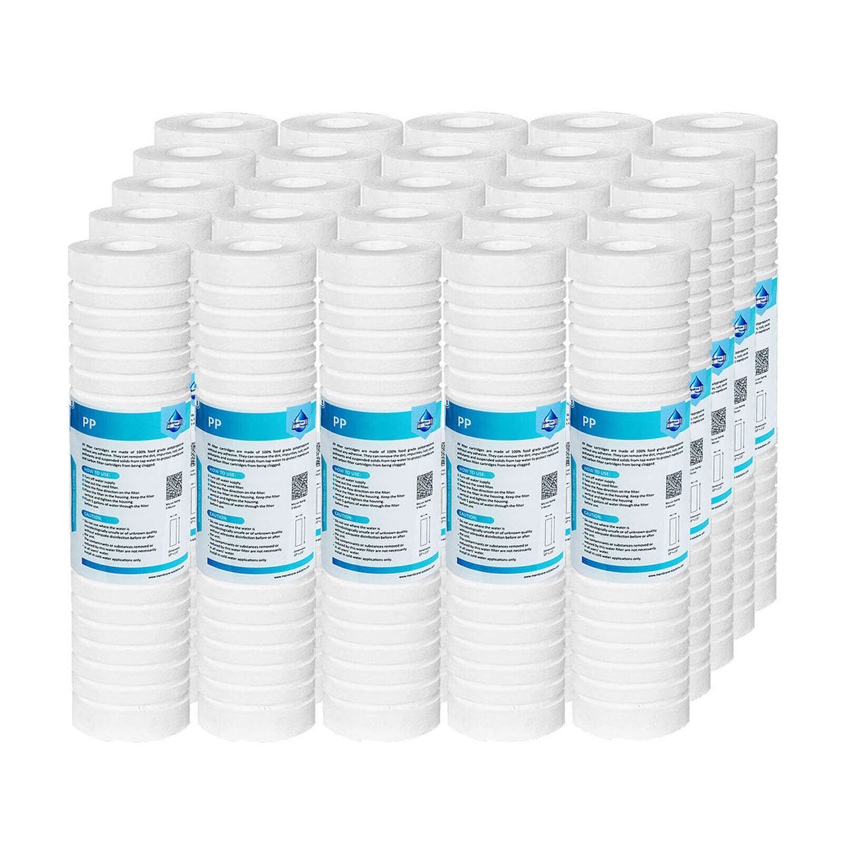 Membrane Solutions 10" x 2.5" Grooved Sediment Water Filter Cartridge for 10 inch RO Unit 0.5/5 MIcron