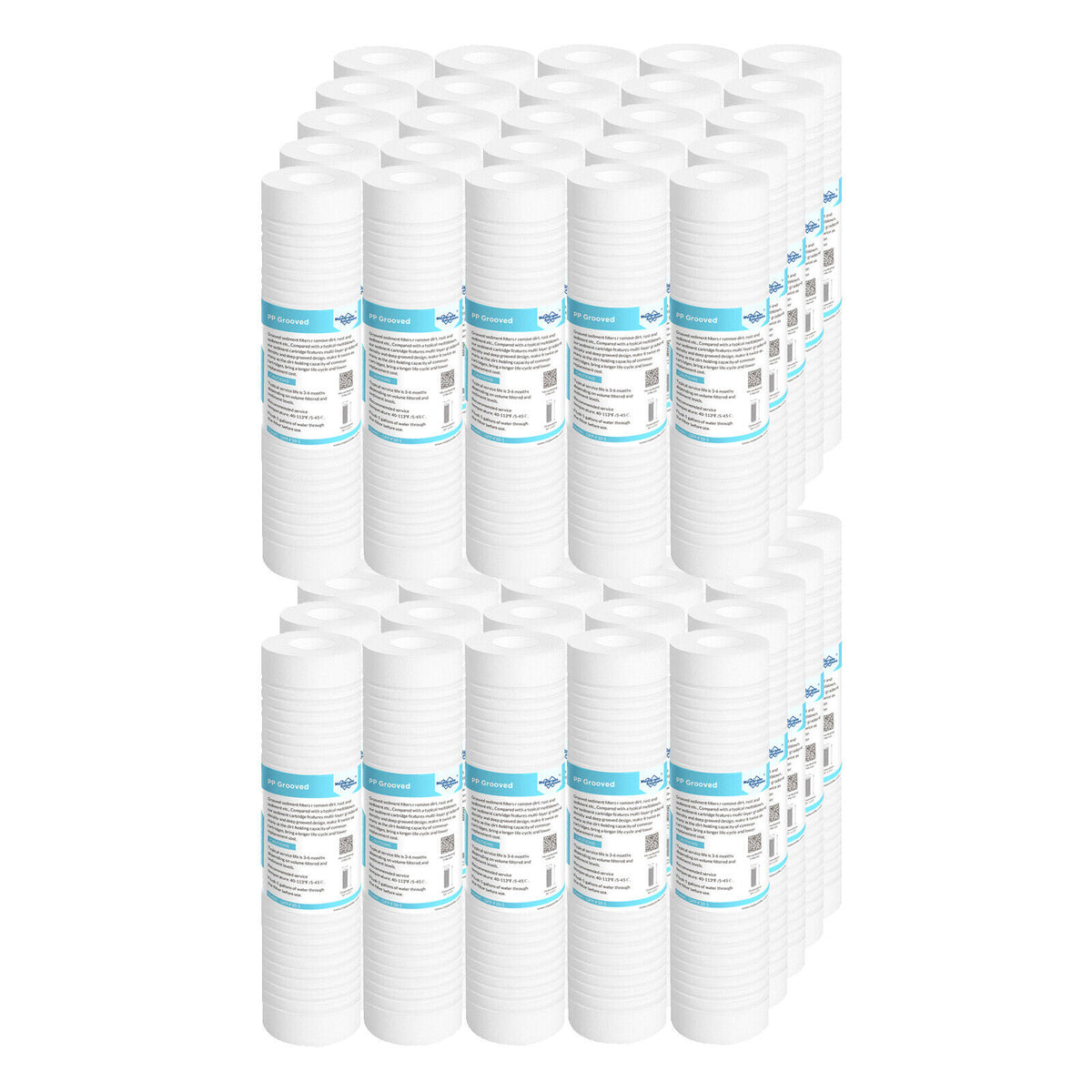 Membrane Solutions 10" x 2.5" Grooved Sediment Water Filter Cartridge for 10 inch RO Unit 0.5/5 MIcron