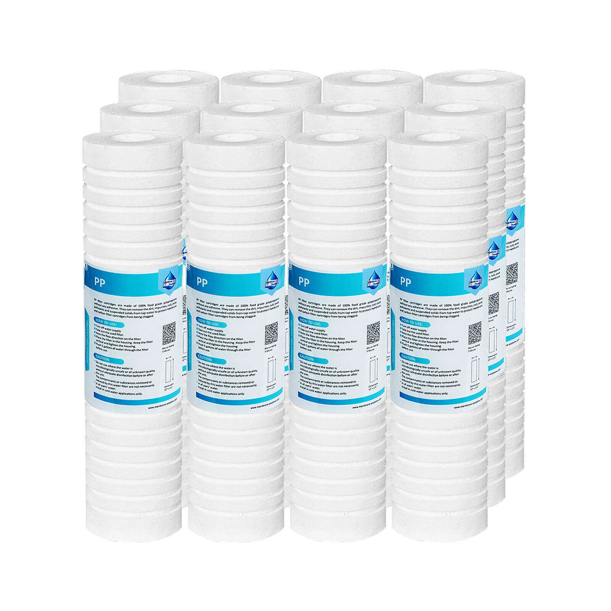 Membrane Solutions 10" x 2.5" Grooved Sediment Water Filter Cartridge for 10 inch RO Unit 0.5/5 MIcron
