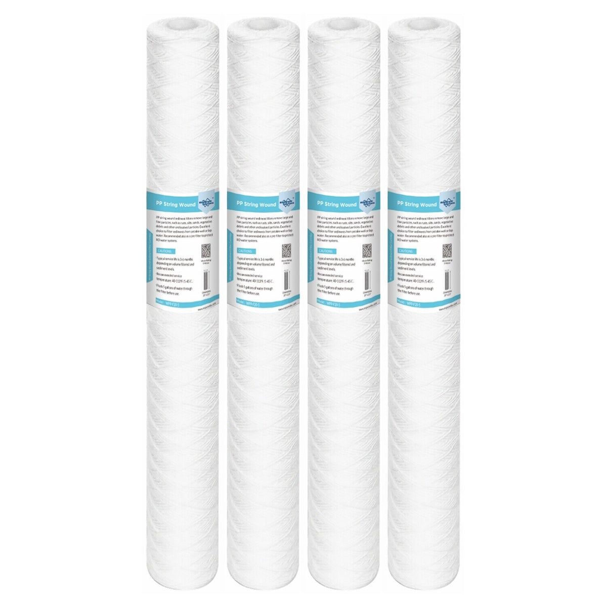 Membrane Solutions 20"x2.5" Whole House String Wound Sediment Water Filter 1/5/10/20 Micron