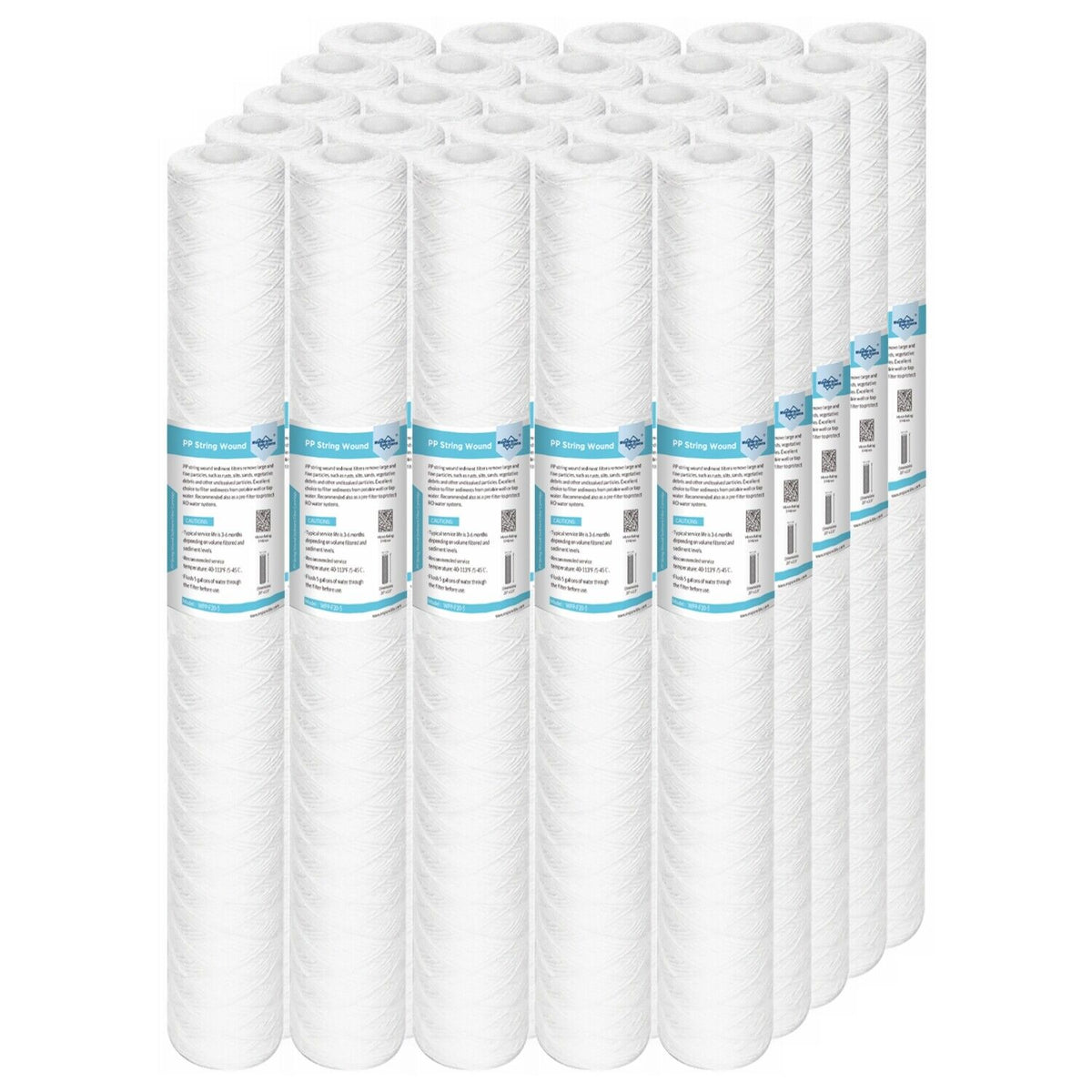 Membrane Solutions 20"x2.5" Whole House String Wound Sediment Water Filter 1/5/10/20 Micron