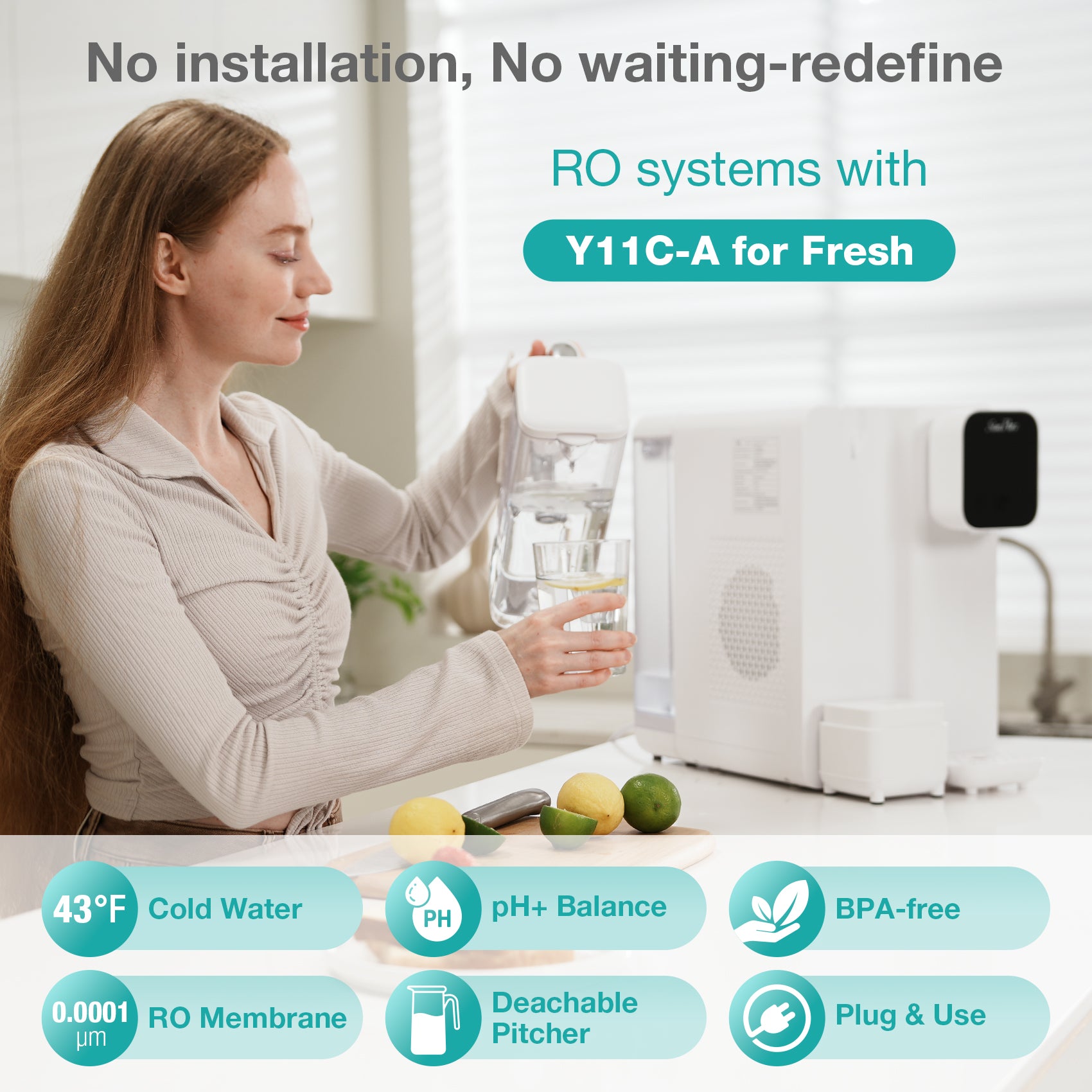 SimPure Y11C-A 6-Stage Cold Countertop RO System with Remineralization