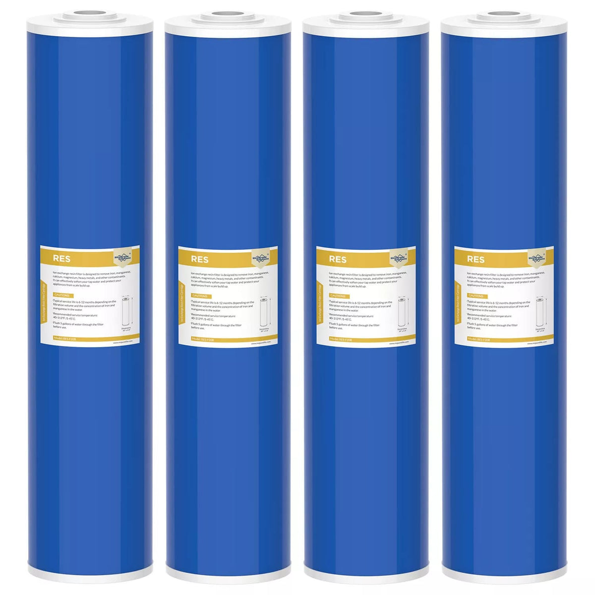 Membrane Solutions 20"x4.5" Water Softening Filter Big Blue Whole House Resin Filter