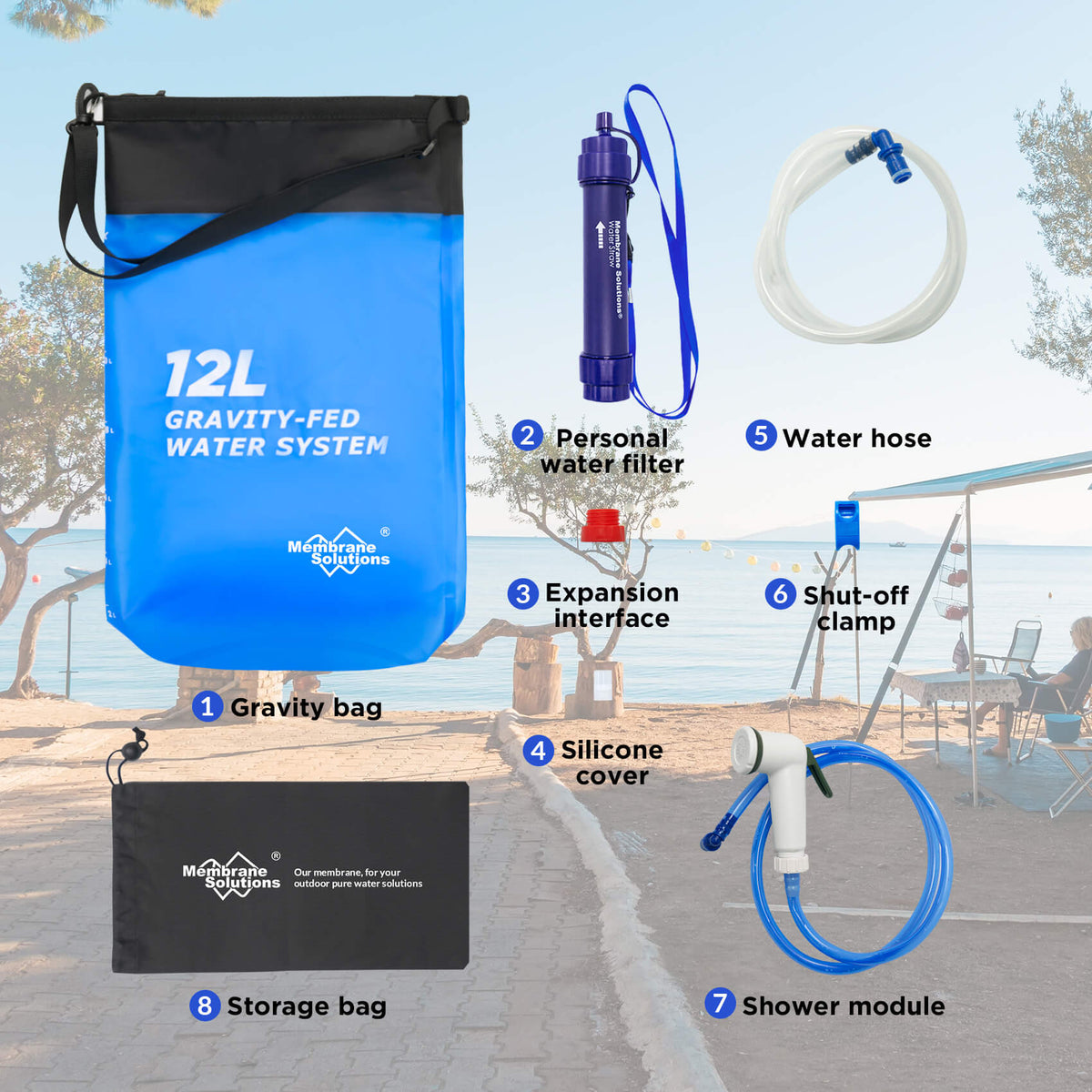 Membrane Solutions 12L Gravity Water Filter System