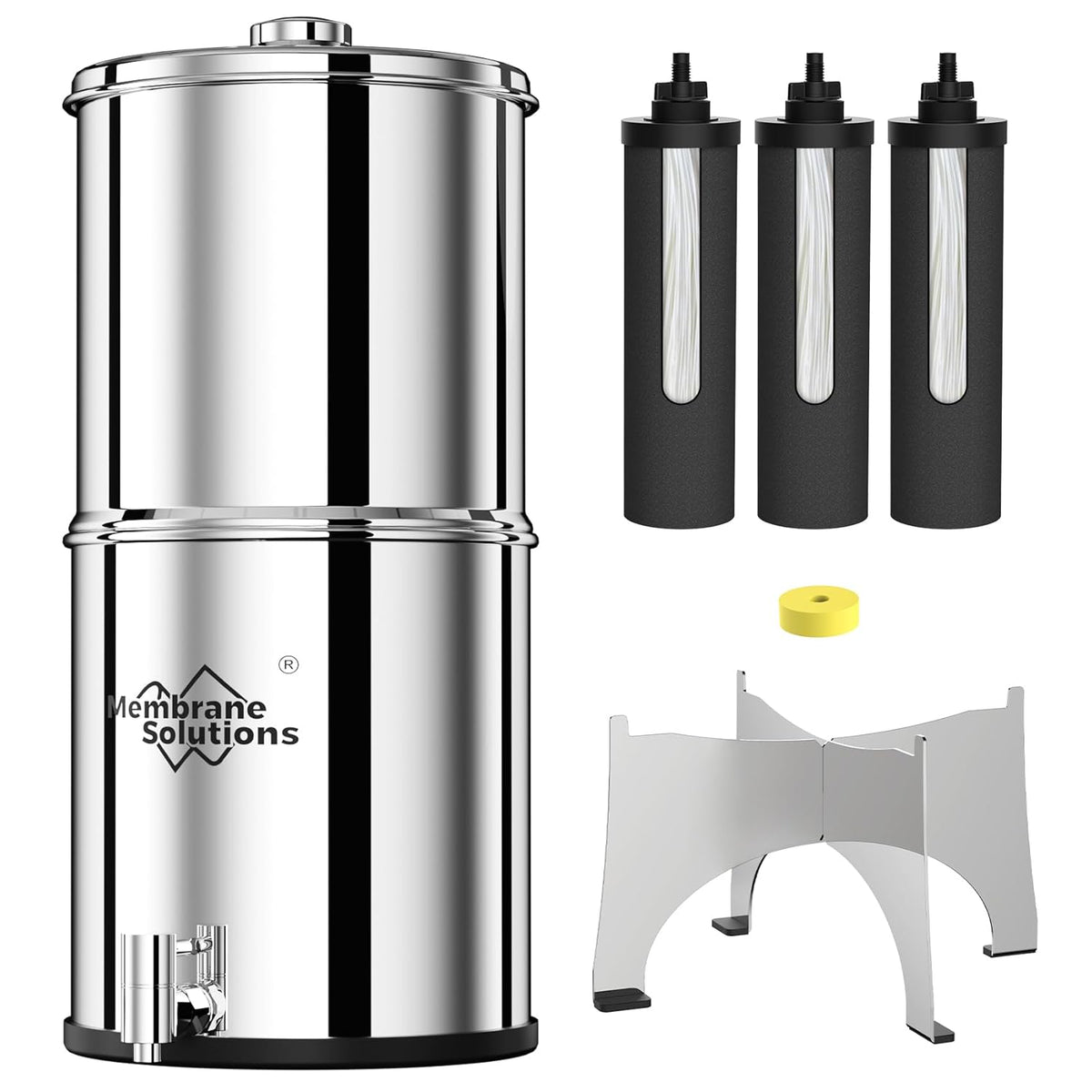 Membrane Solutions U3 2.25-Gallon Stainless Steel Gravity Water Filter