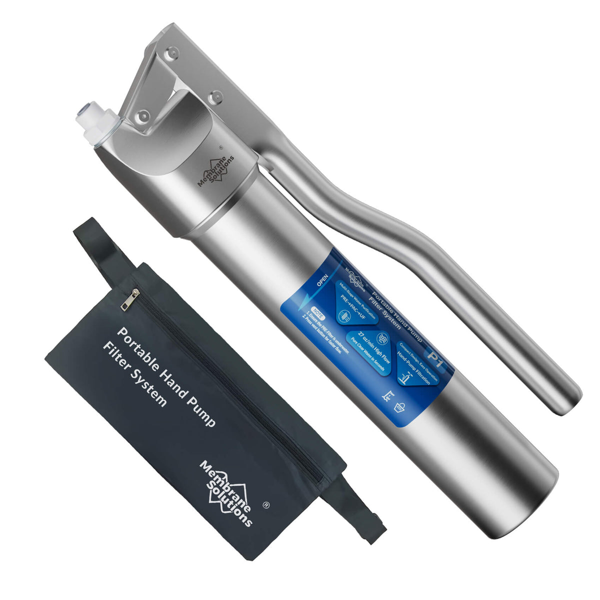 Membrane Solutions P1 Stainless Steel Hand Pump Water Filter
