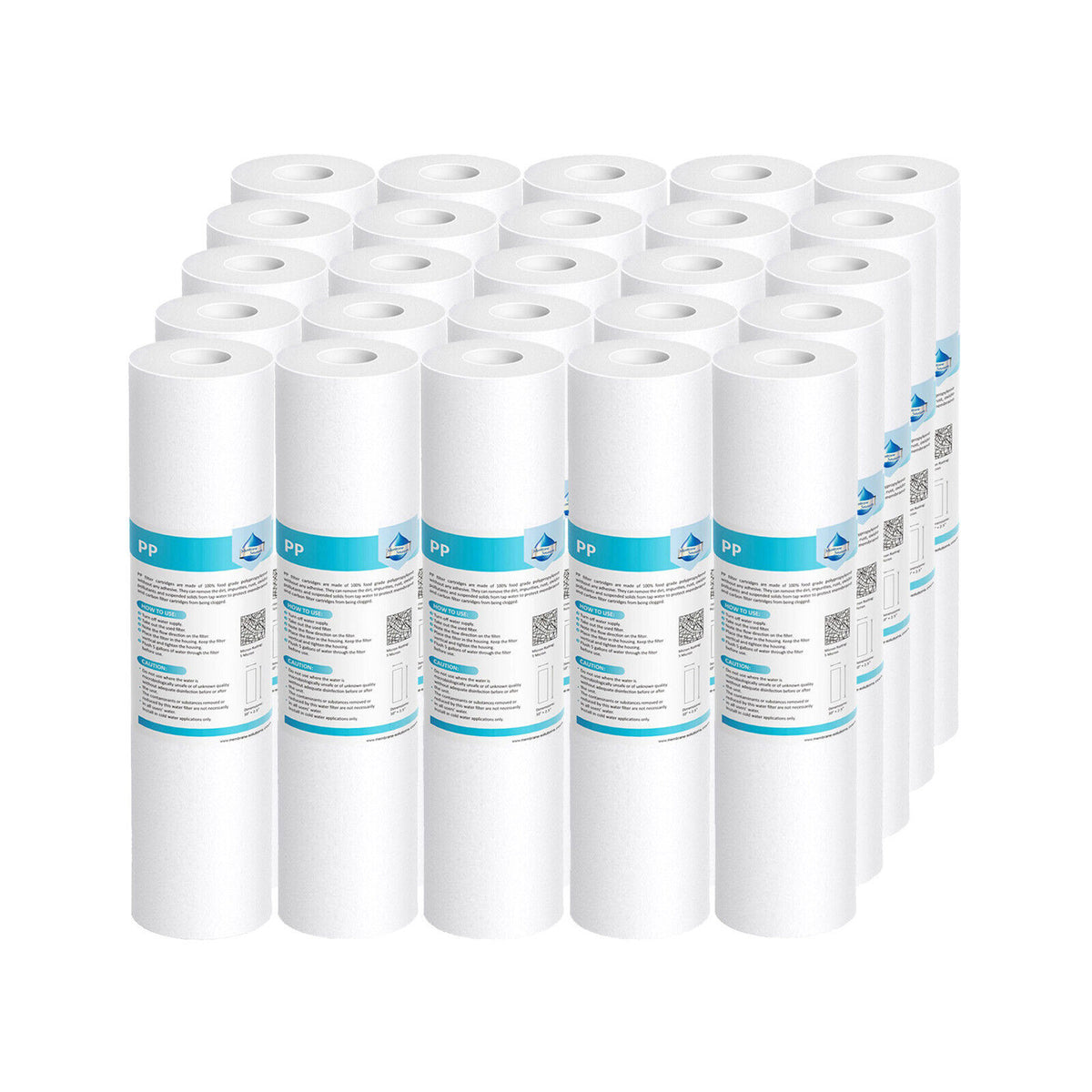 Membrane Solutions 10" x 2.5" Whole House PP Sediment Water Filter Replacement Cartridge 1/5/10/20/25/50 Micron