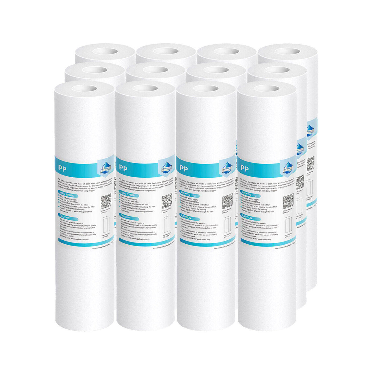 Membrane Solutions 10" x 2.5" Whole House PP Sediment Water Filter Replacement Cartridge 1/5/10/20/25/50 Micron