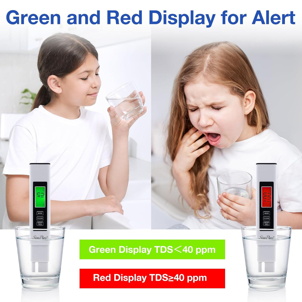 SimPure TDS Meter Digital Water Tester | 4 in 1 TDS EC & Temperature Meter