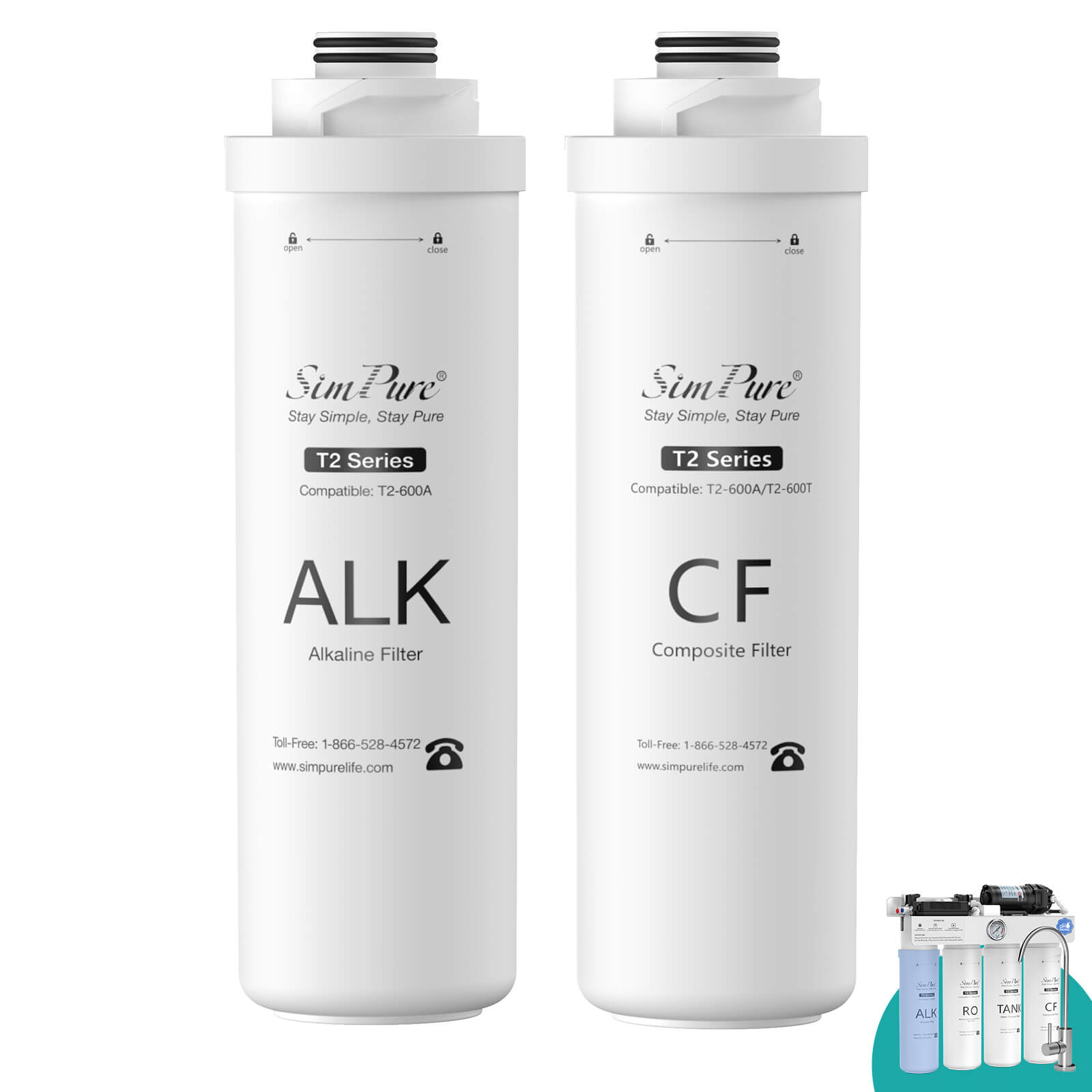 SimPure T2-600A Official Authentic Replacement Filters