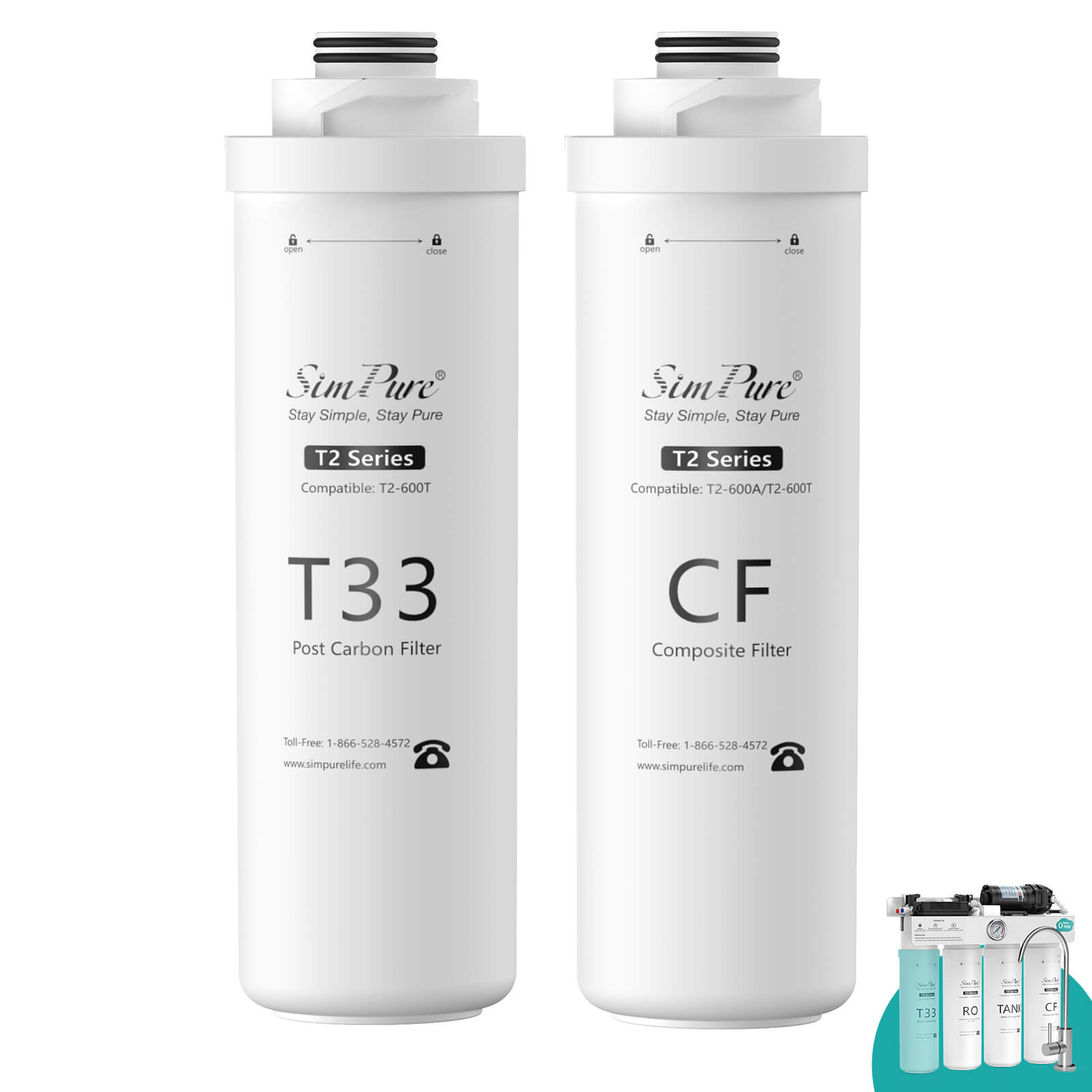 SimPure T2-600T Official Authentic Replacement Filters