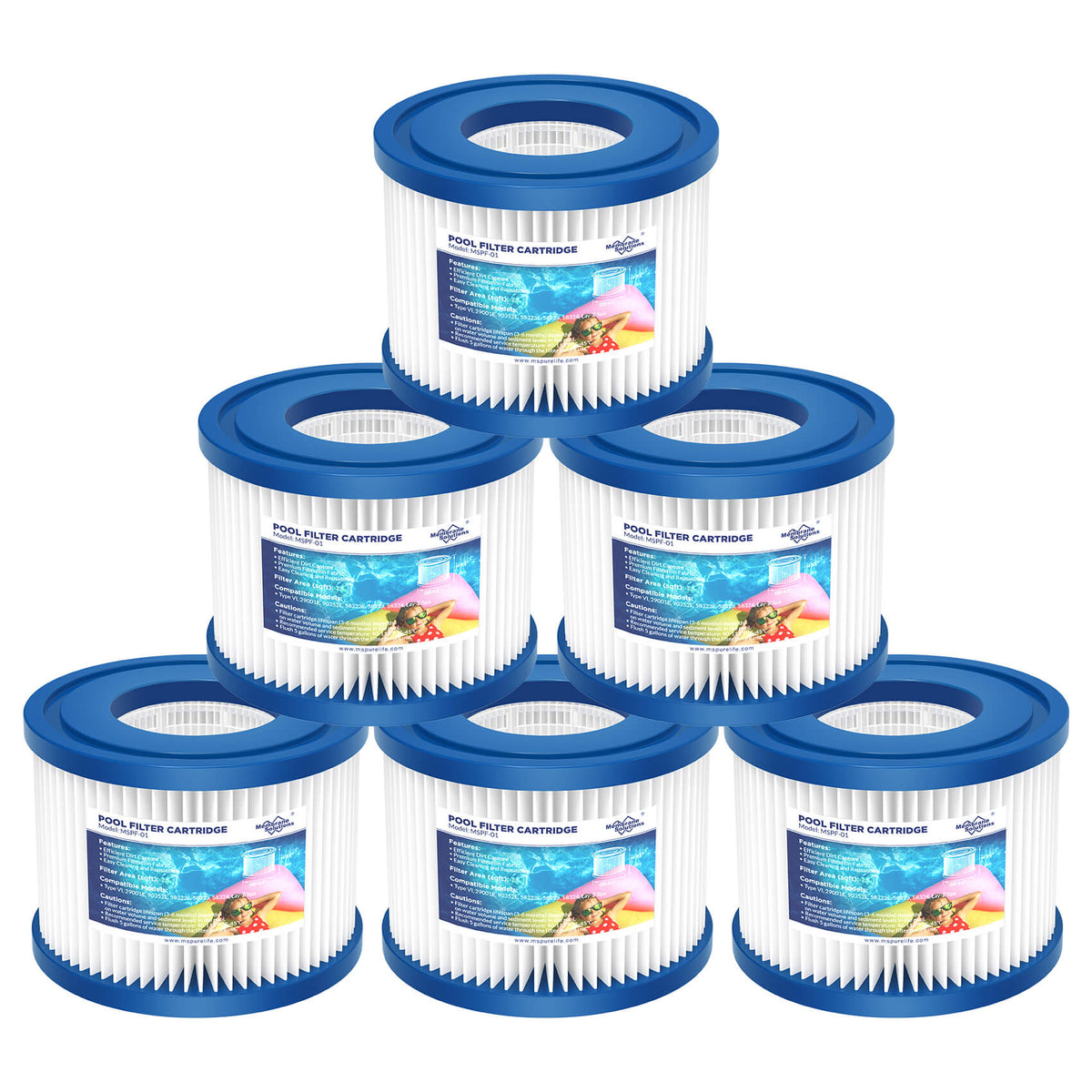 Membrane Solutions F1 Type VI Small Pool Filter Replacement For Coleman Saluspa Lay-Z-Spa